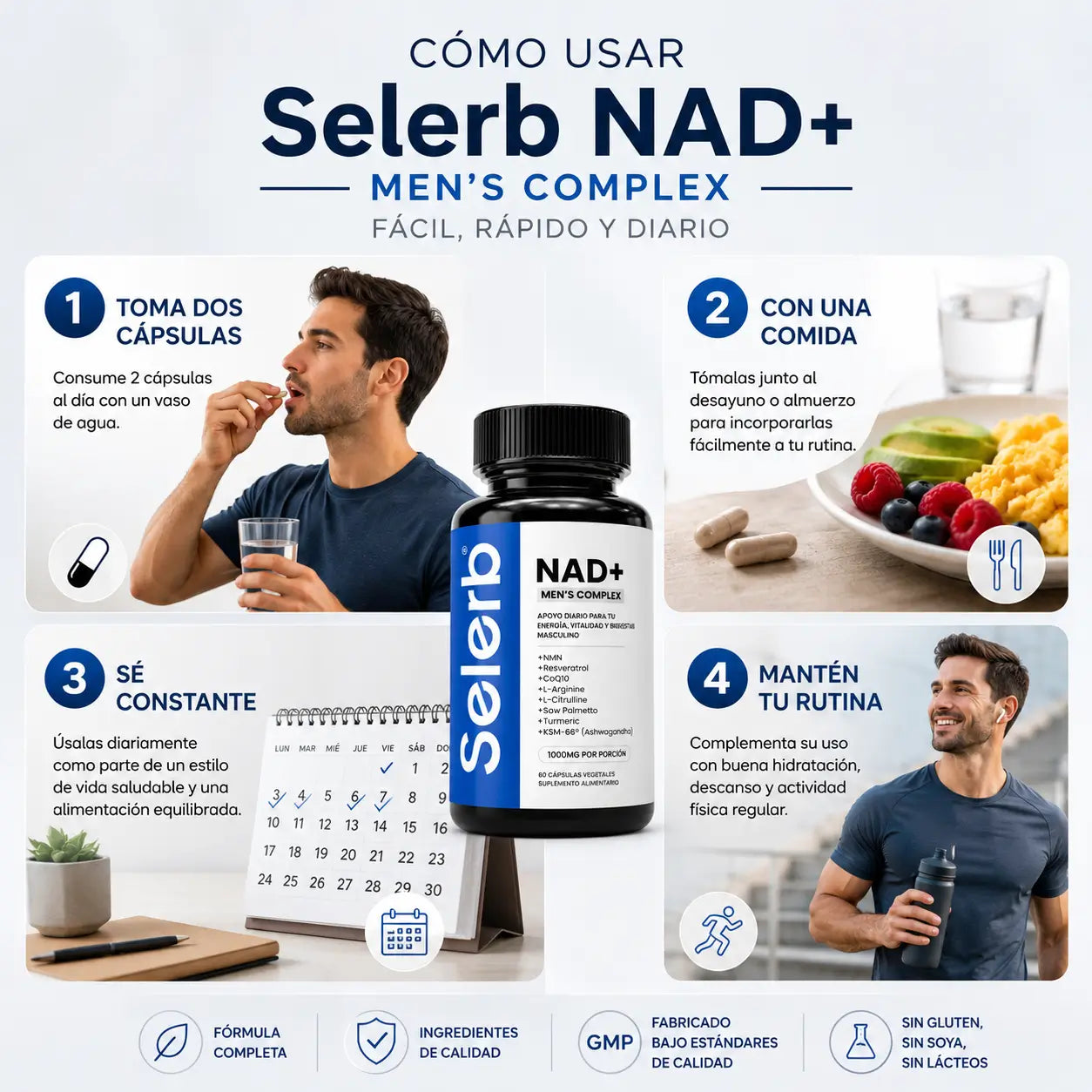 SELERB NAD MEN´S COMPLEX - Apoya tu energía diaria