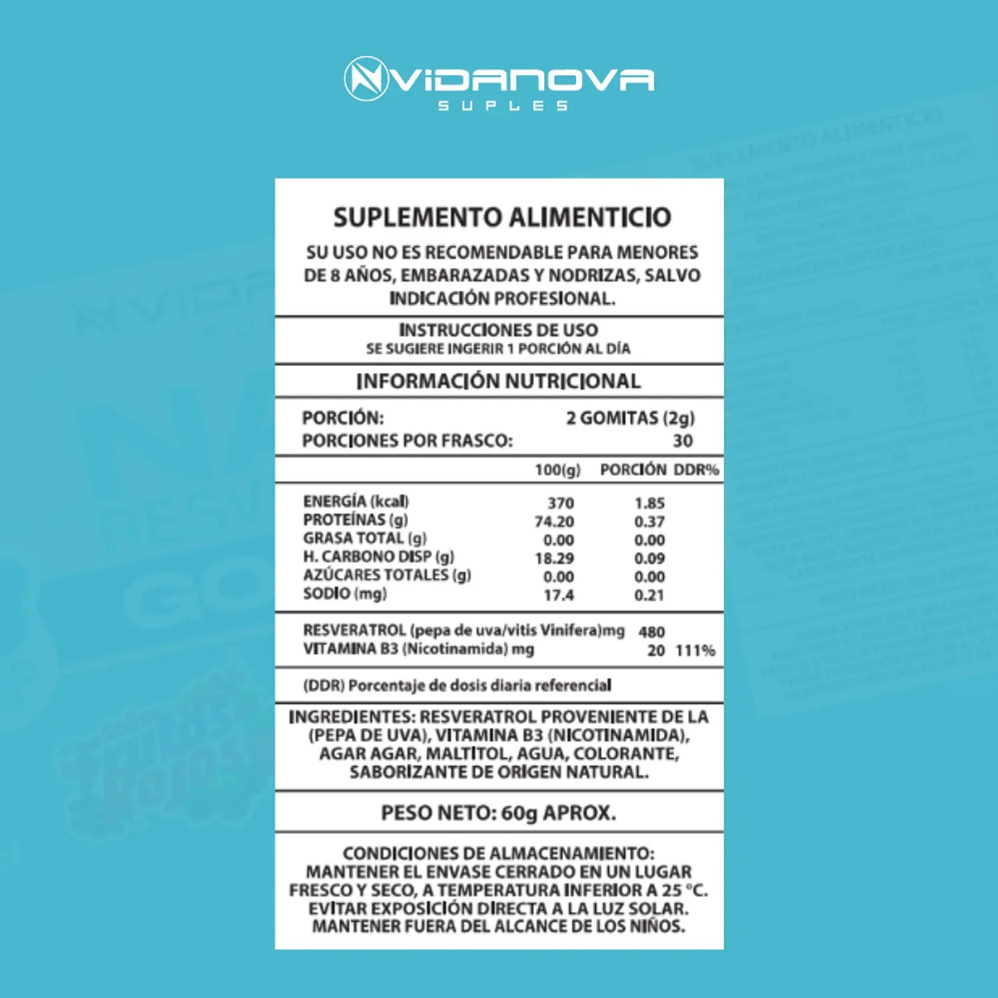 Gomitas NAD+ Resveratrol 1.000 mg