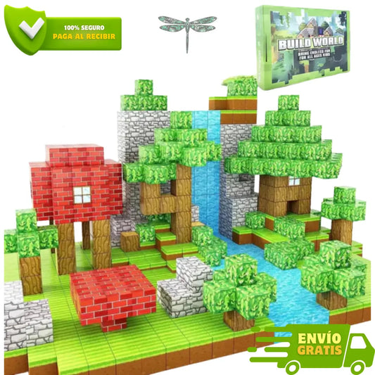 Set de Bloques Magnéticos Prémium tipo Minecraft