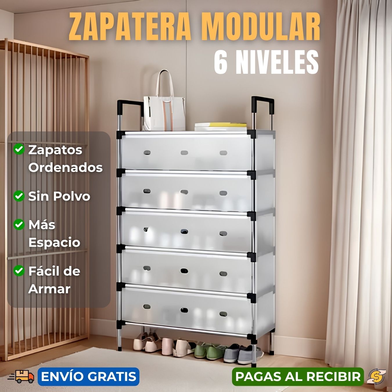 ClosetRack Zapatero Pro 6 Niveles - Ordena hasta 21 pares