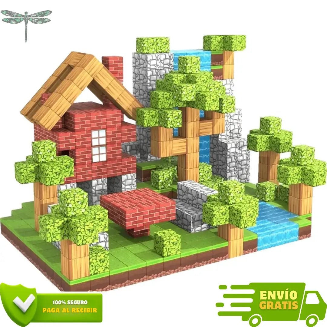 Set de Bloques Magnéticos Prémium tipo Minecraft