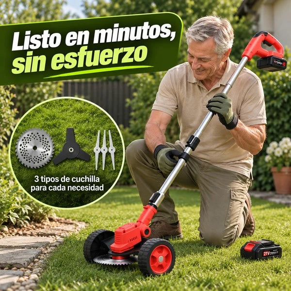 PowerGrass - Cortadora de pasto inalámbrica con rueda
