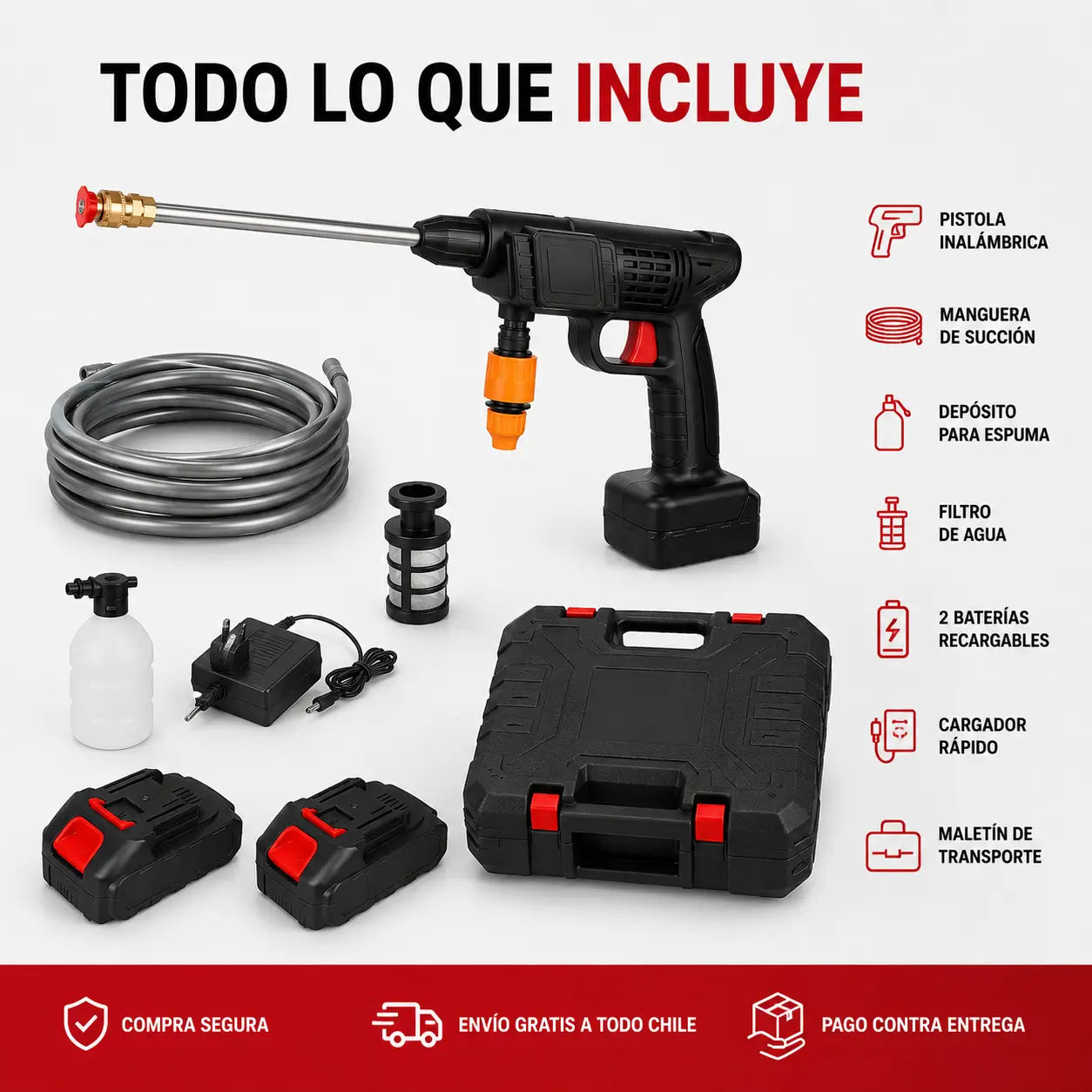 Hidrolavadora TASBEL con 2 Baterias