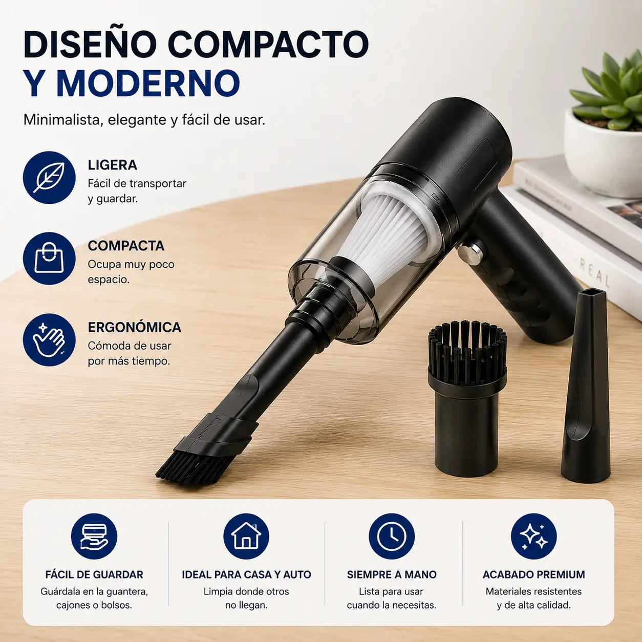 TurboVac Mini Aspiradora - Limpieza rápida en cualquier lugar