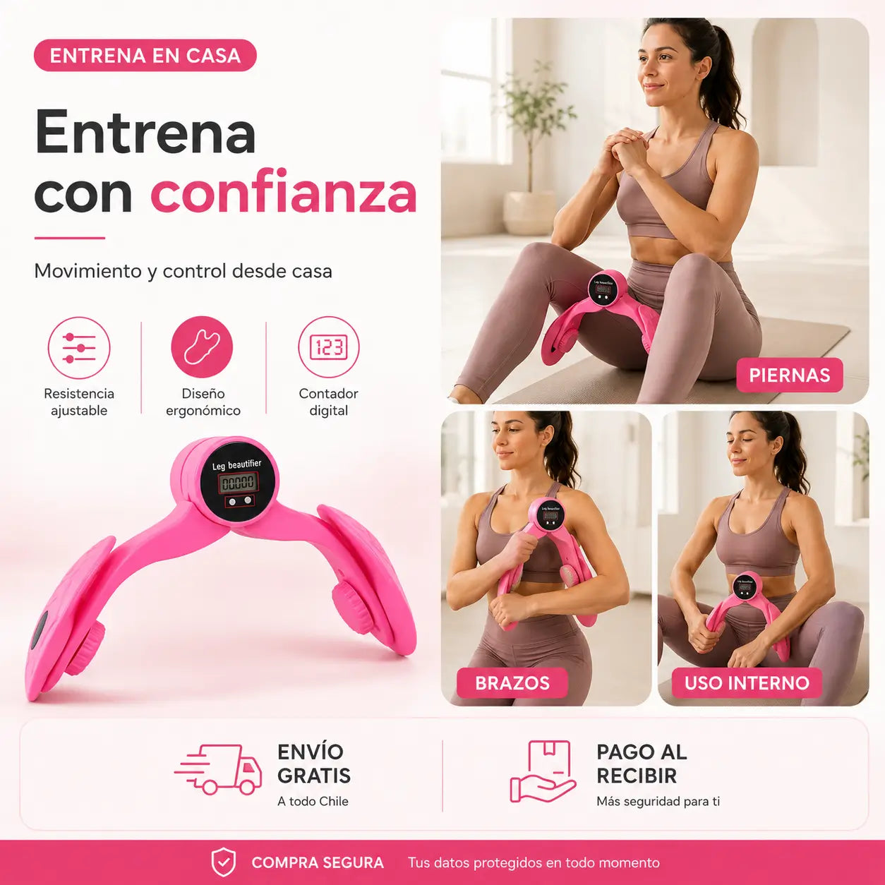 PelviFit Pro Digital 3 Niveles - Activa pelvis, piernas y glúteos