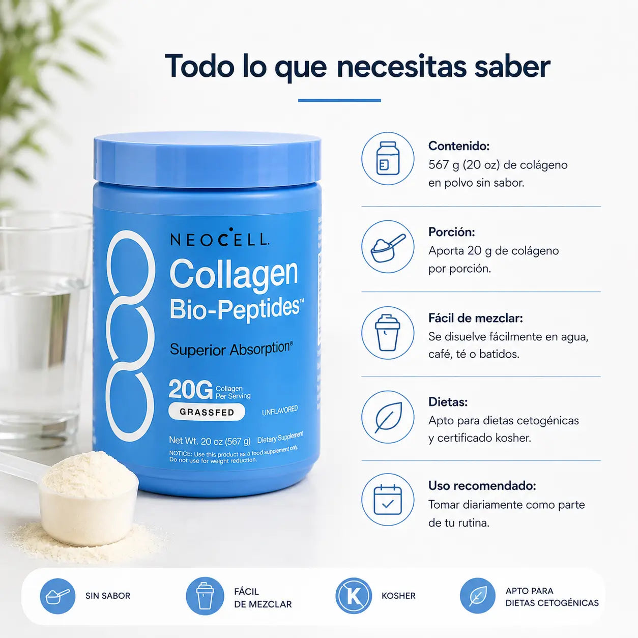 NEOCELL Colágeno - Apoya piel, cabello y uñas
