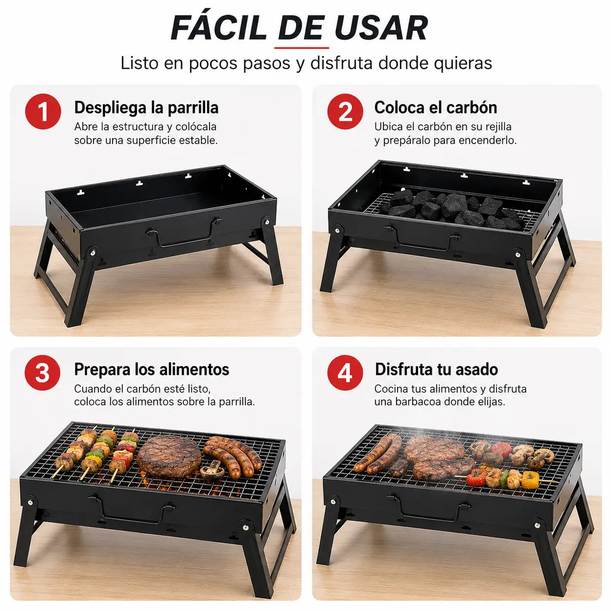Asado Pro - Parrilla portátil a carbón