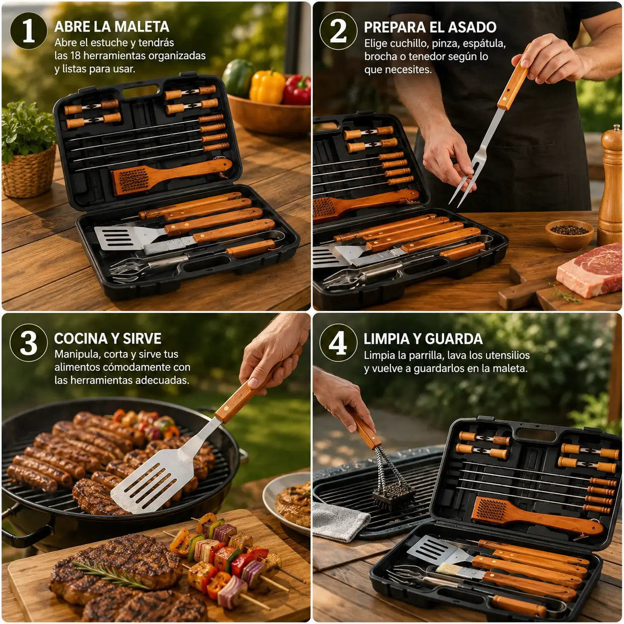 Maleta Parrillera 18 Piezas - Todo para tu asado