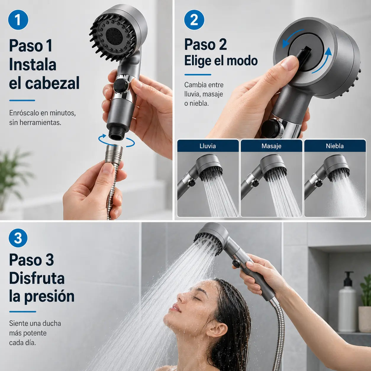 TurboFlow Pro - Máxima presión al ducharte