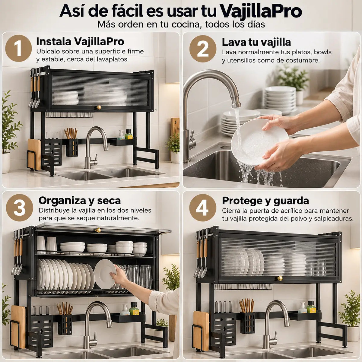 VajillaPro con Tapa 2 Niveles - Protege y organiza tu vajilla
