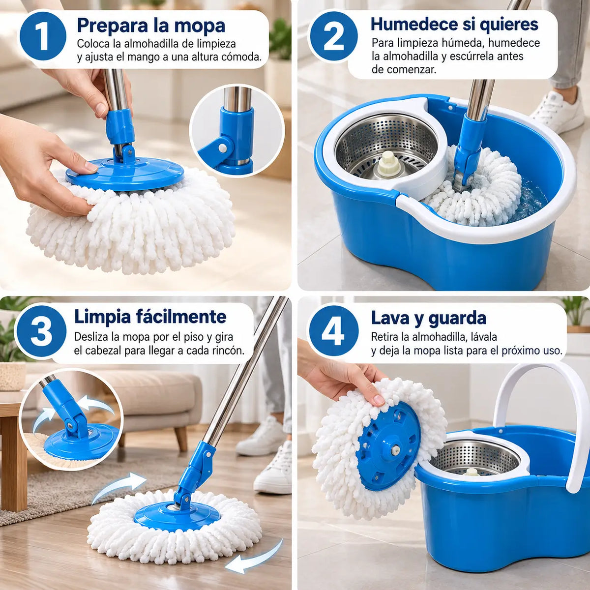Mop360 Pro Tambor Metálico - Limpia sin complicaciones