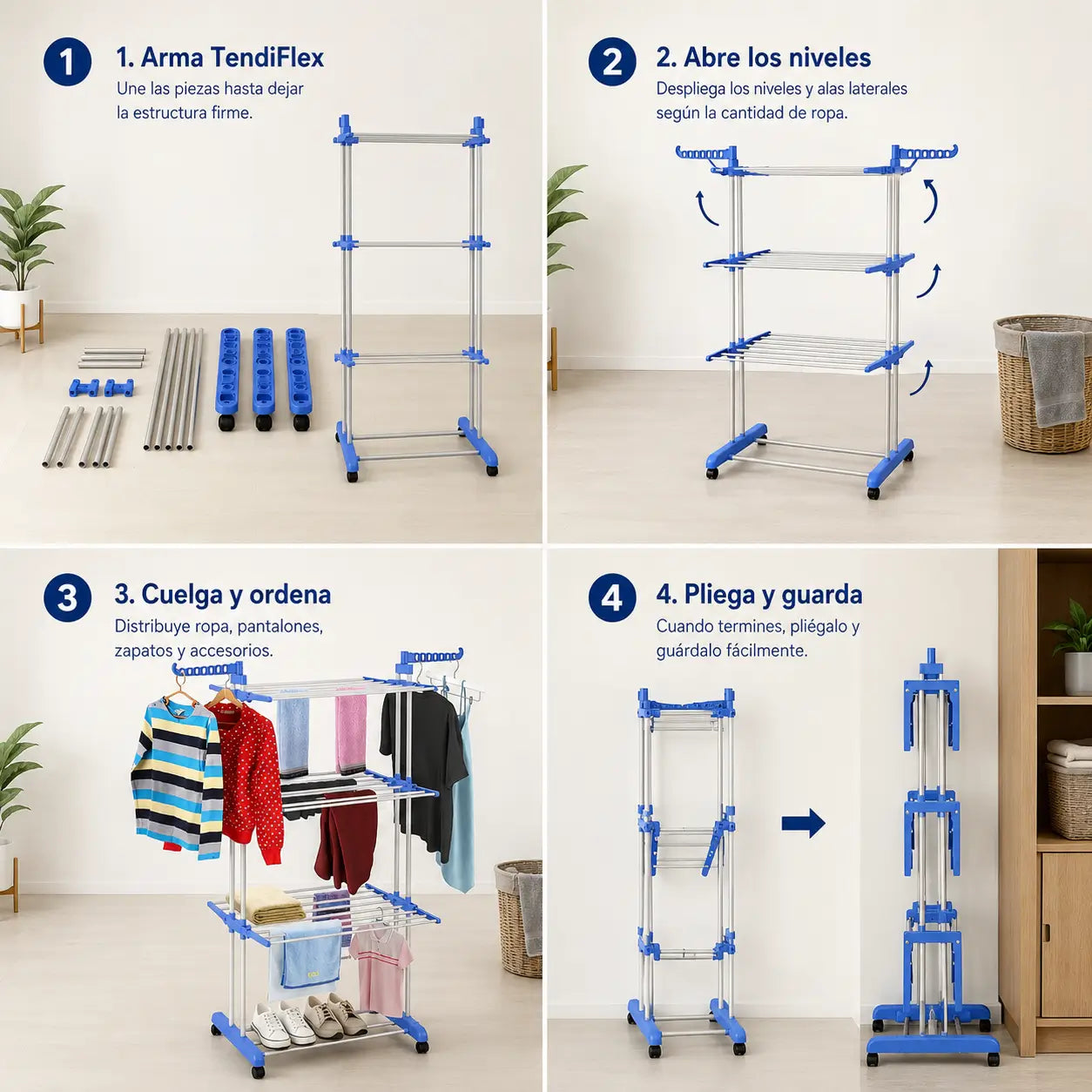 TendiFlex - Tendedero plegable de 3 niveles