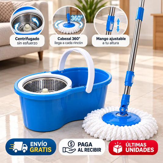 Mop360 Pro Tambor Metálico - Limpia sin complicaciones