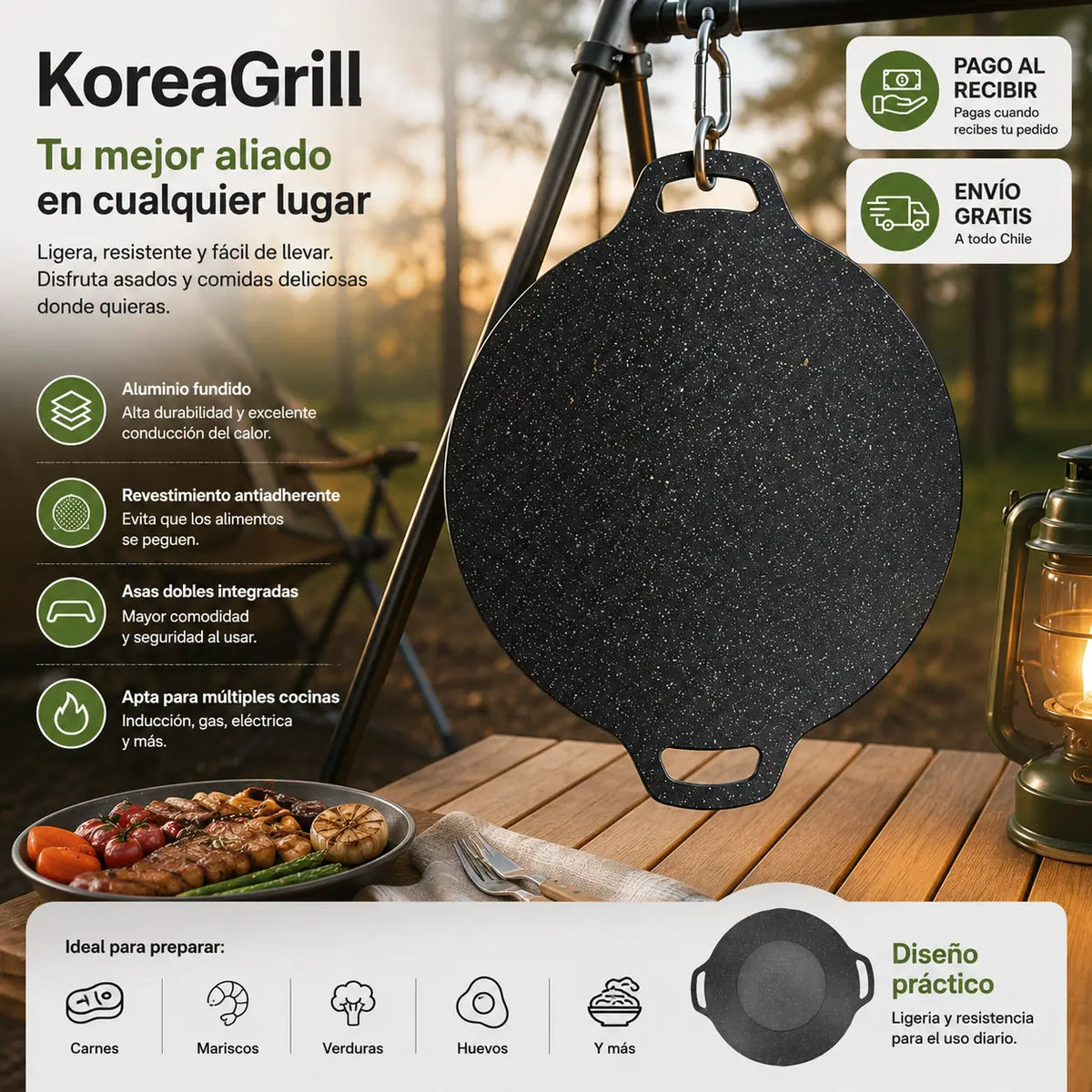 KoreaGrill - Cocina todo en una sola sartén