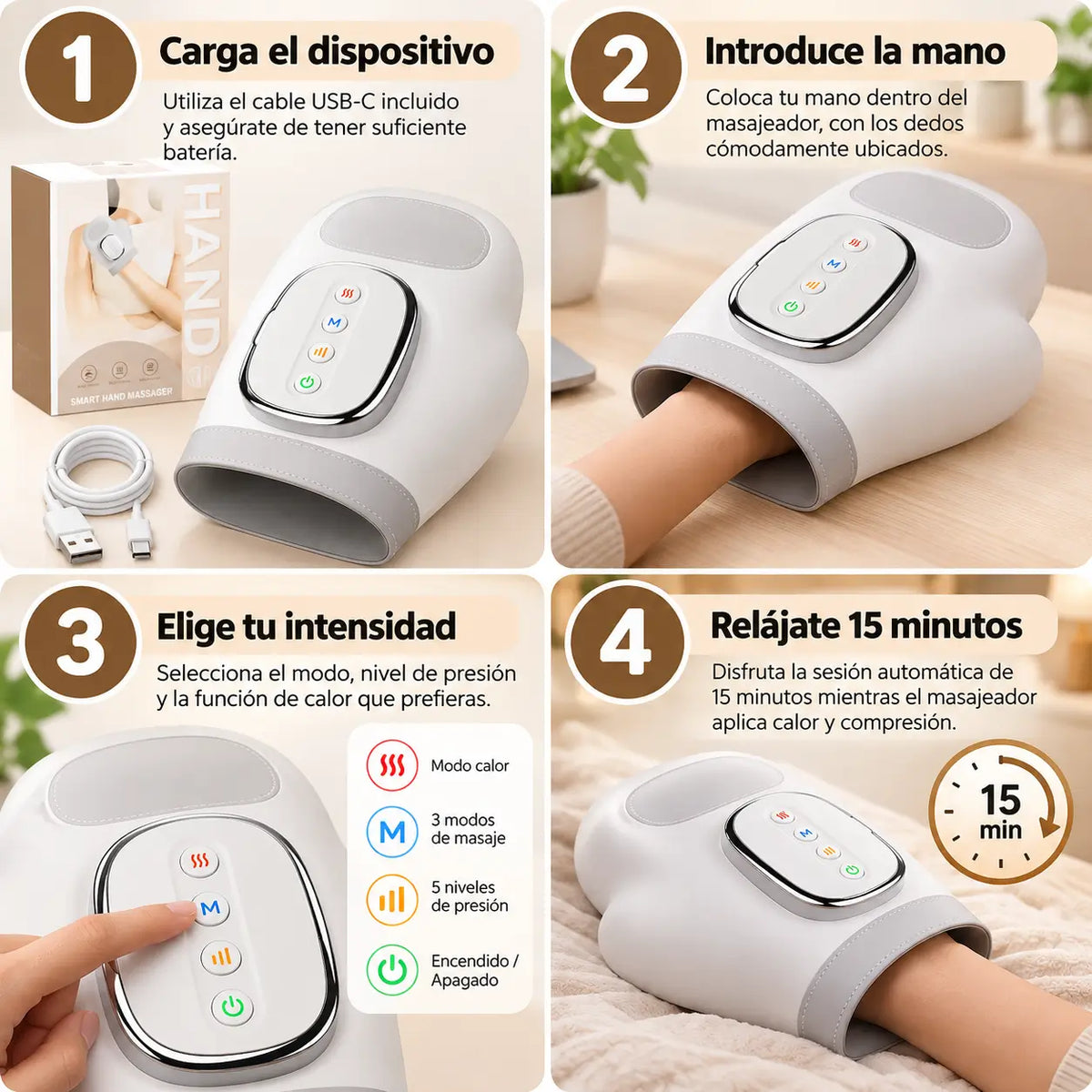 HandRelax Pro - Masajeador Artritis Inalámbrico para Manos