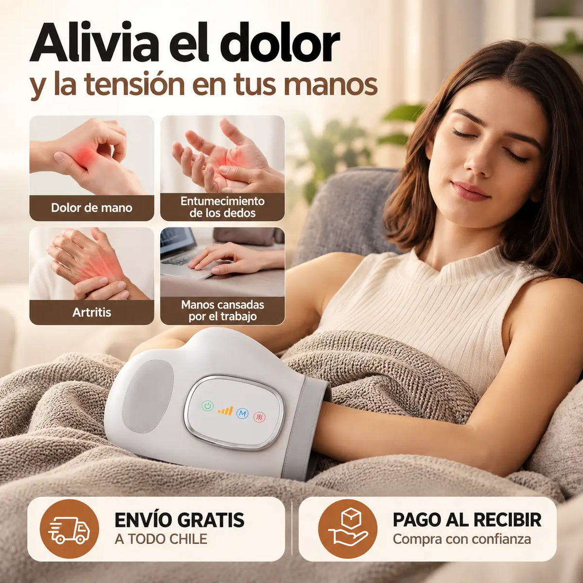 HandRelax Pro - Masajeador Artritis Inalámbrico para Manos