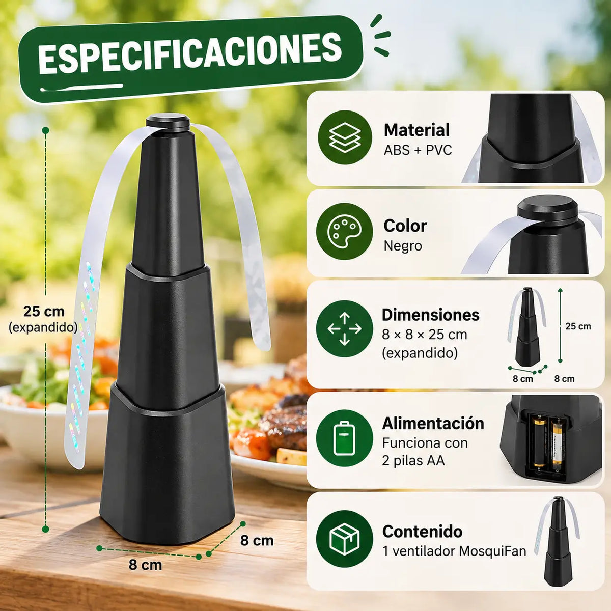 MosquiFan - Aleja las moscas de tu mesa