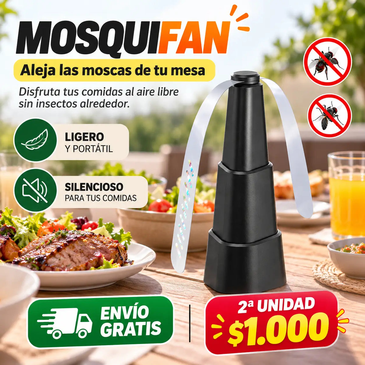 MosquiFan - Aleja las moscas de tu mesa