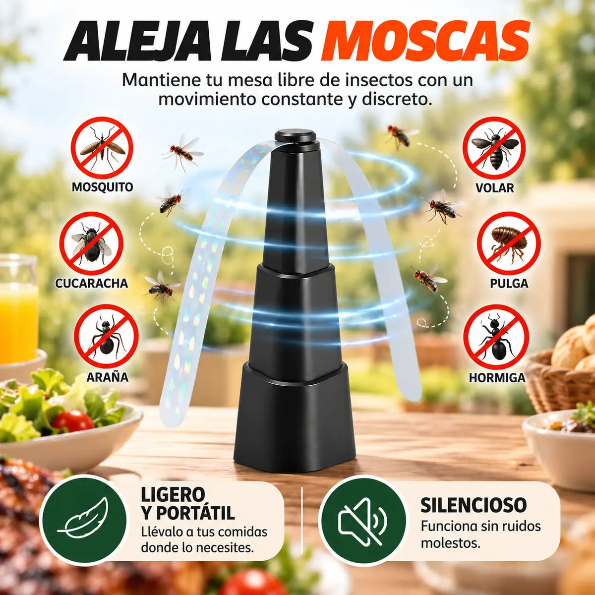 MosquiFan - Aleja las moscas de tu mesa