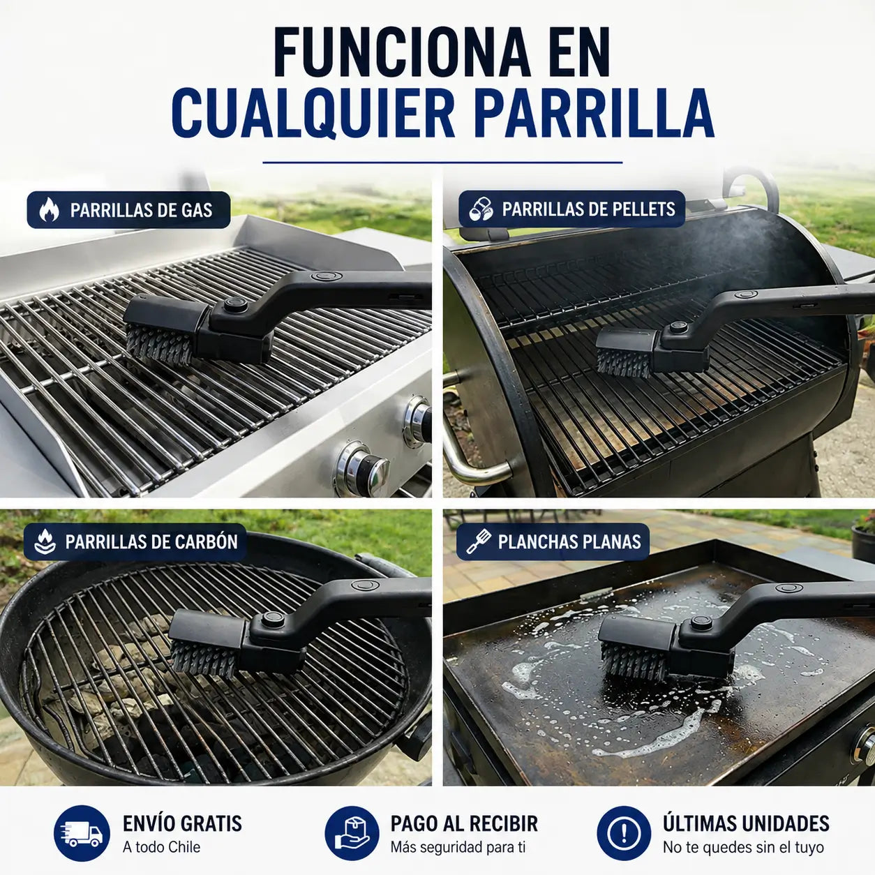 Cepillo Parrillero - Limpieza potente en menos tiempo + 2 Regalos!