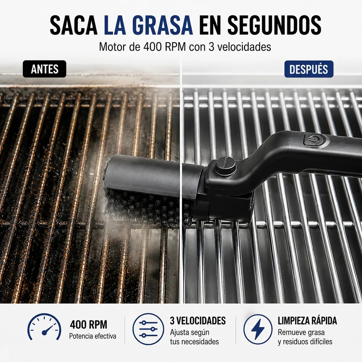 Cepillo Parrillero - Limpieza potente en menos tiempo + 2 Regalos!
