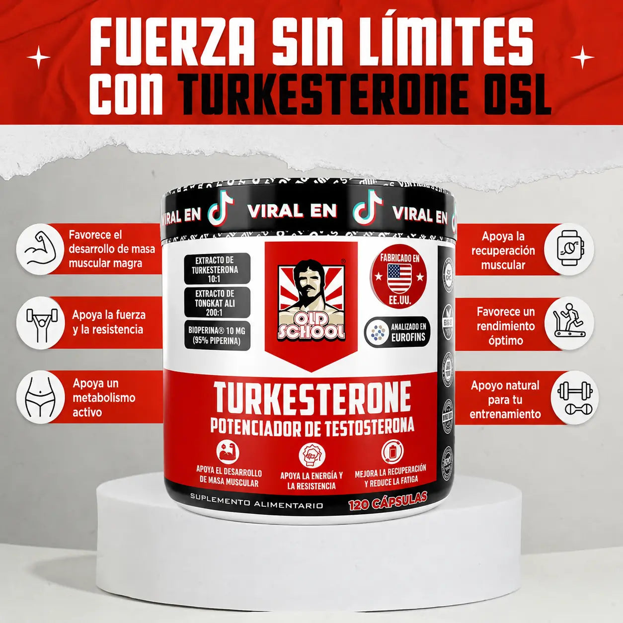 Turkesterone + Tongkat Ali 120 Cápsulas - Potencia cada entrenamiento