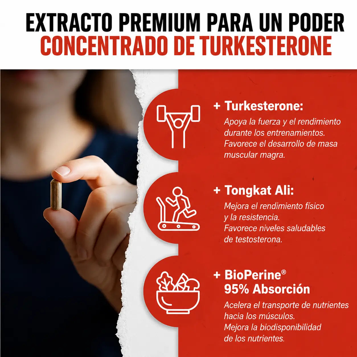 Turkesterone + Tongkat Ali 120 Cápsulas - Potencia cada entrenamiento