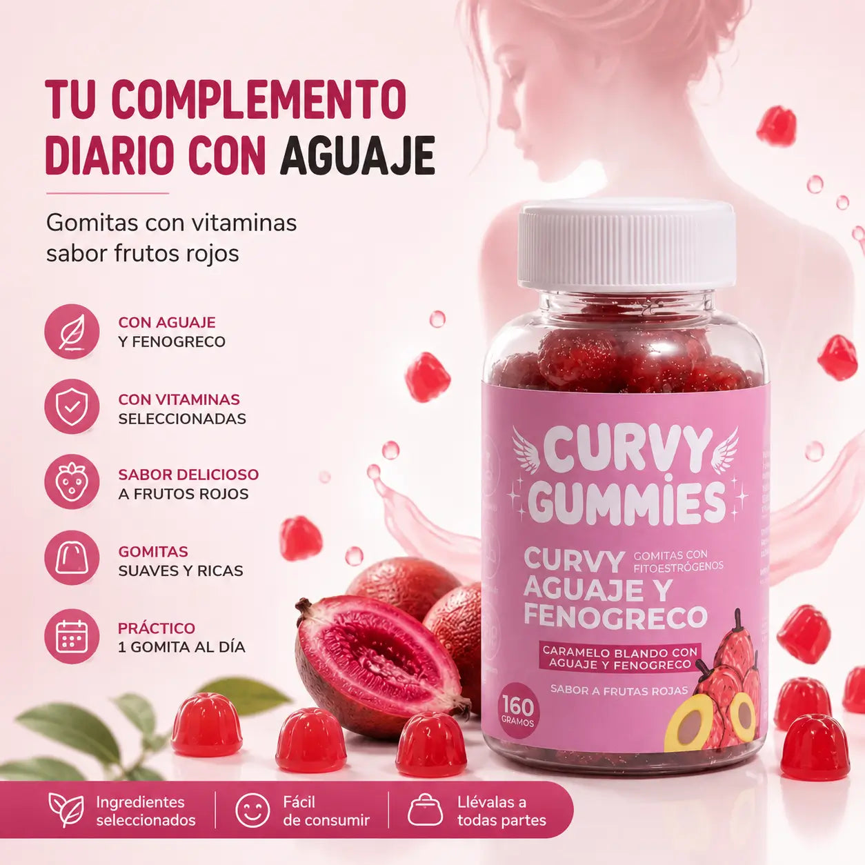 Curvy Gummies Aguaje - Vitaminas en una gomita al día