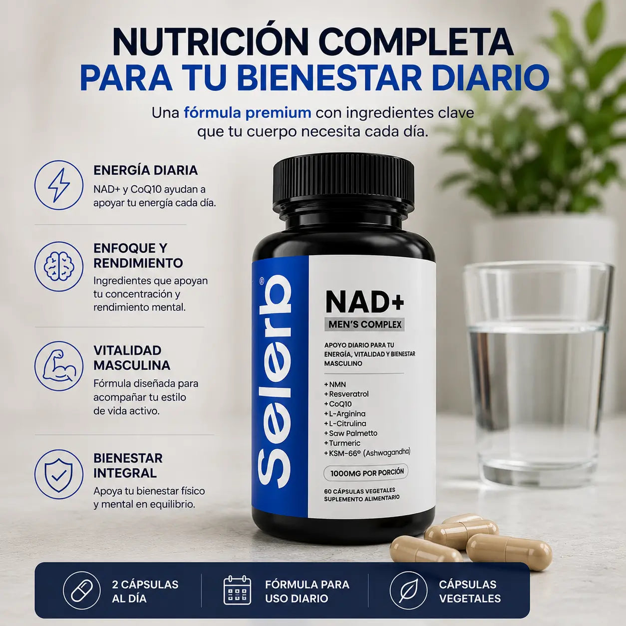 SELERB NAD MEN´S COMPLEX - Apoya tu energía diaria