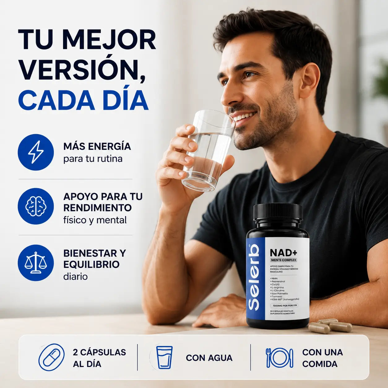 SELERB NAD MEN´S COMPLEX - Apoya tu energía diaria