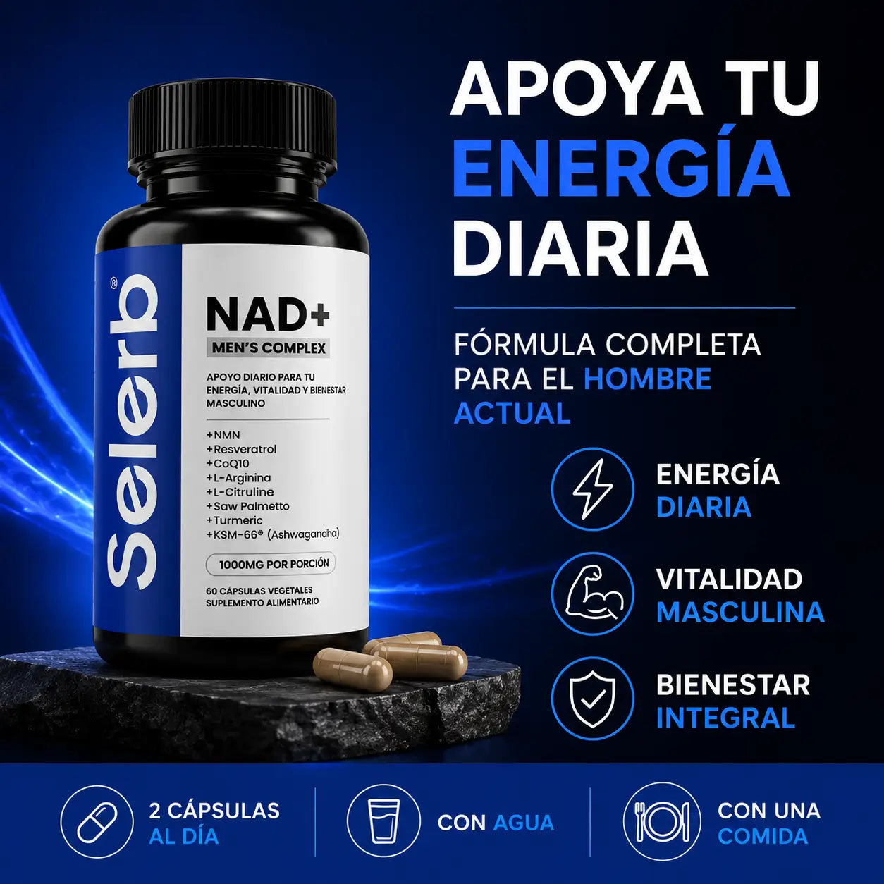 SELERB NAD MEN´S COMPLEX - Apoya tu energía diaria