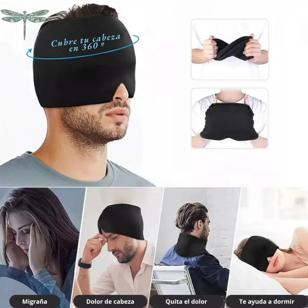 🧊🔥 Gorro Terapéutico Anti Dolor de Cabeza Gel Frio 360°